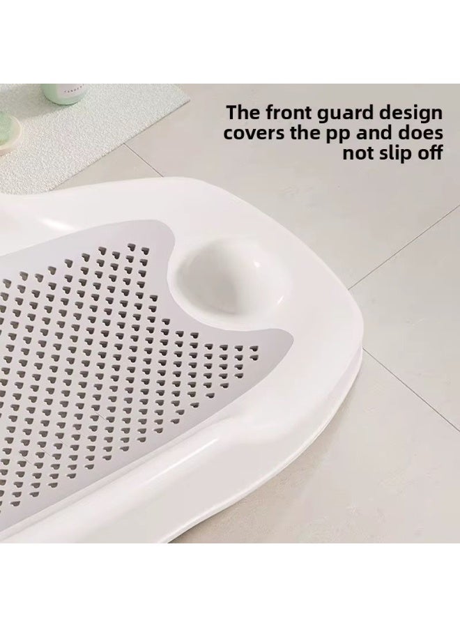 مقعد حوض استحمام قابل للطي للأطفال ، دعم حمام الطفل، كرسي حوض استحمام حديثي الولادة لعمر 0-12 شهر، مقعد استحمام قابل للطي للرضع مع فتحات تصريف للماء (رصاصي) - Image 5